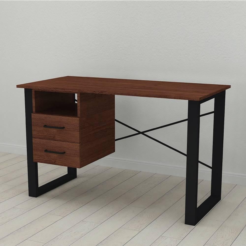 Письменный стол с ящиками Ferrum-decor Оскар металл/ДСП 16 мм 750x1200x700 мм Черный/Венге (FRD-105383) - фото 1