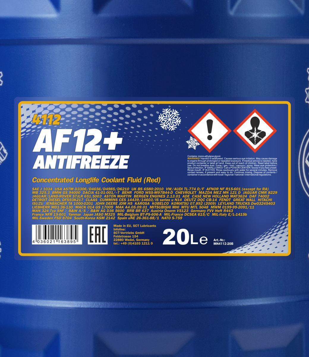 Концентрат антифриза Mannol 4112 Longlife Antifreeze AF12+ 20 л Красный (MN4112-20) - фото 2