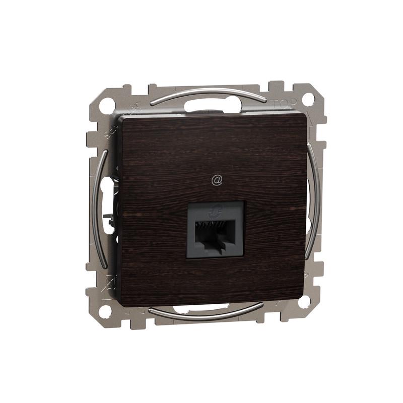 Розетка компьютерная Schneider Electric ABS-UV Sedna Design&Element RJ45 одноместная Венге (SDD181451)