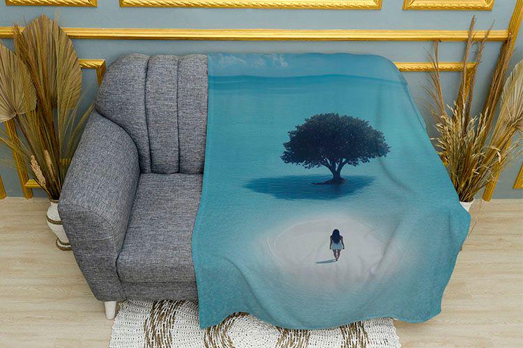 Плед 3D The girl on the island плюш одношаровий 135х150 см (114335)