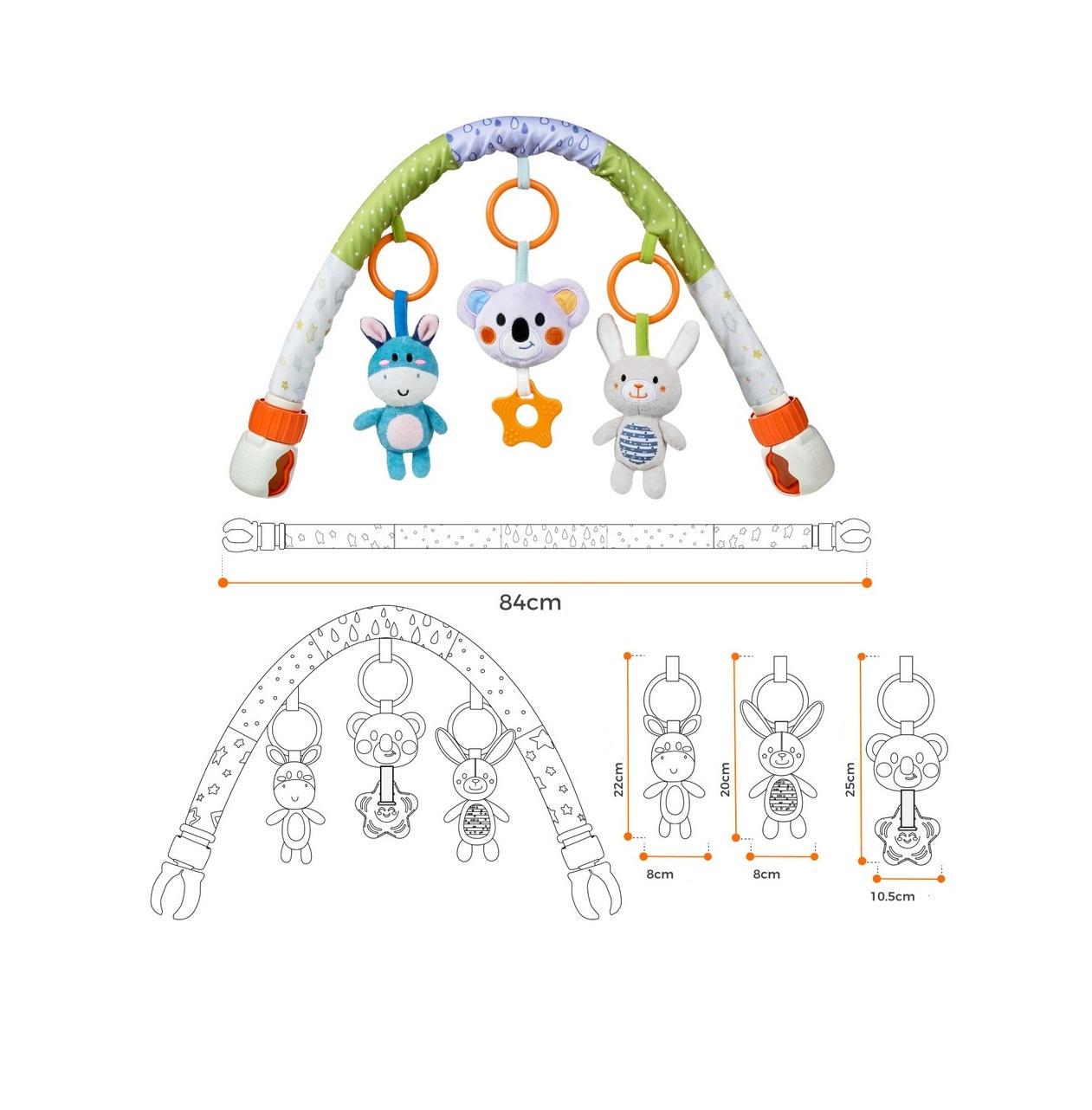 Дуга розвивальна Tumama з підвісними іграшками для коляски універсальна Різнокольоровий (27283950) - фото 10 Дуга розвивальна Tumama з підвісними іграшками для коляски універсальна Різнокольоровий (27283950) - фото 10