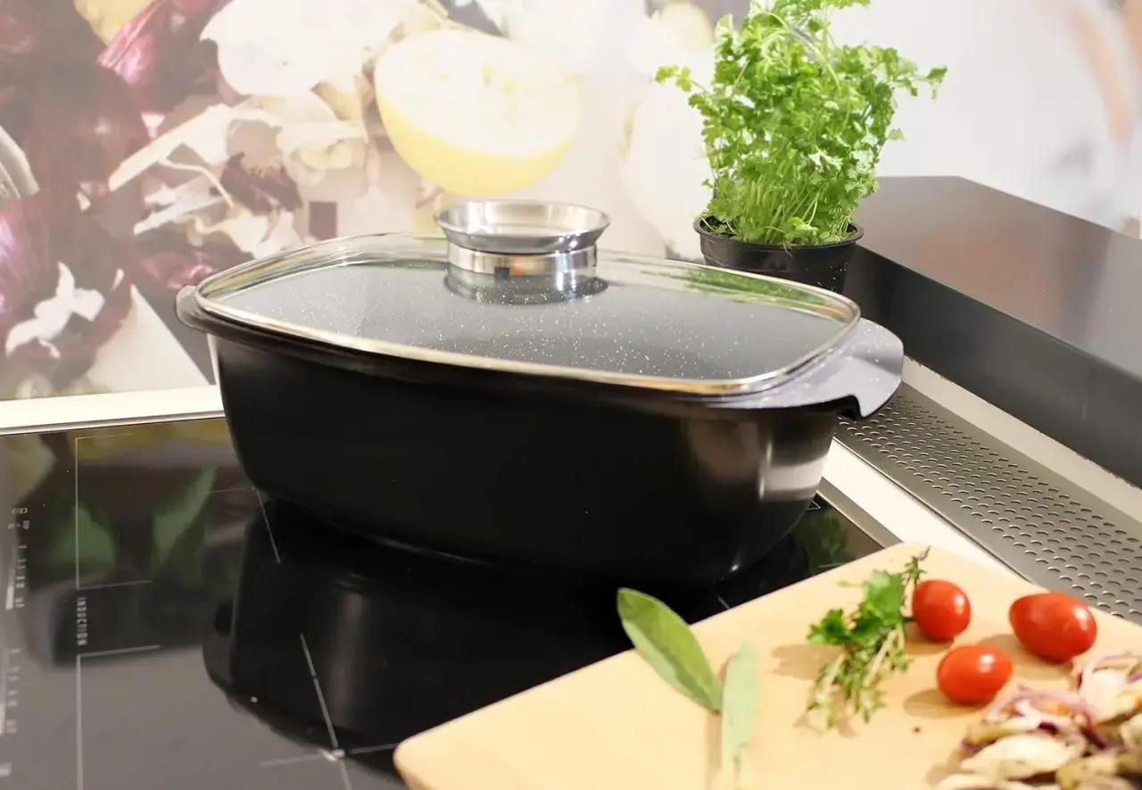 Жаровня-каструля Royalty Line з арома кришкою/мармурове покриття для духовки і плити (01142) - фото 5