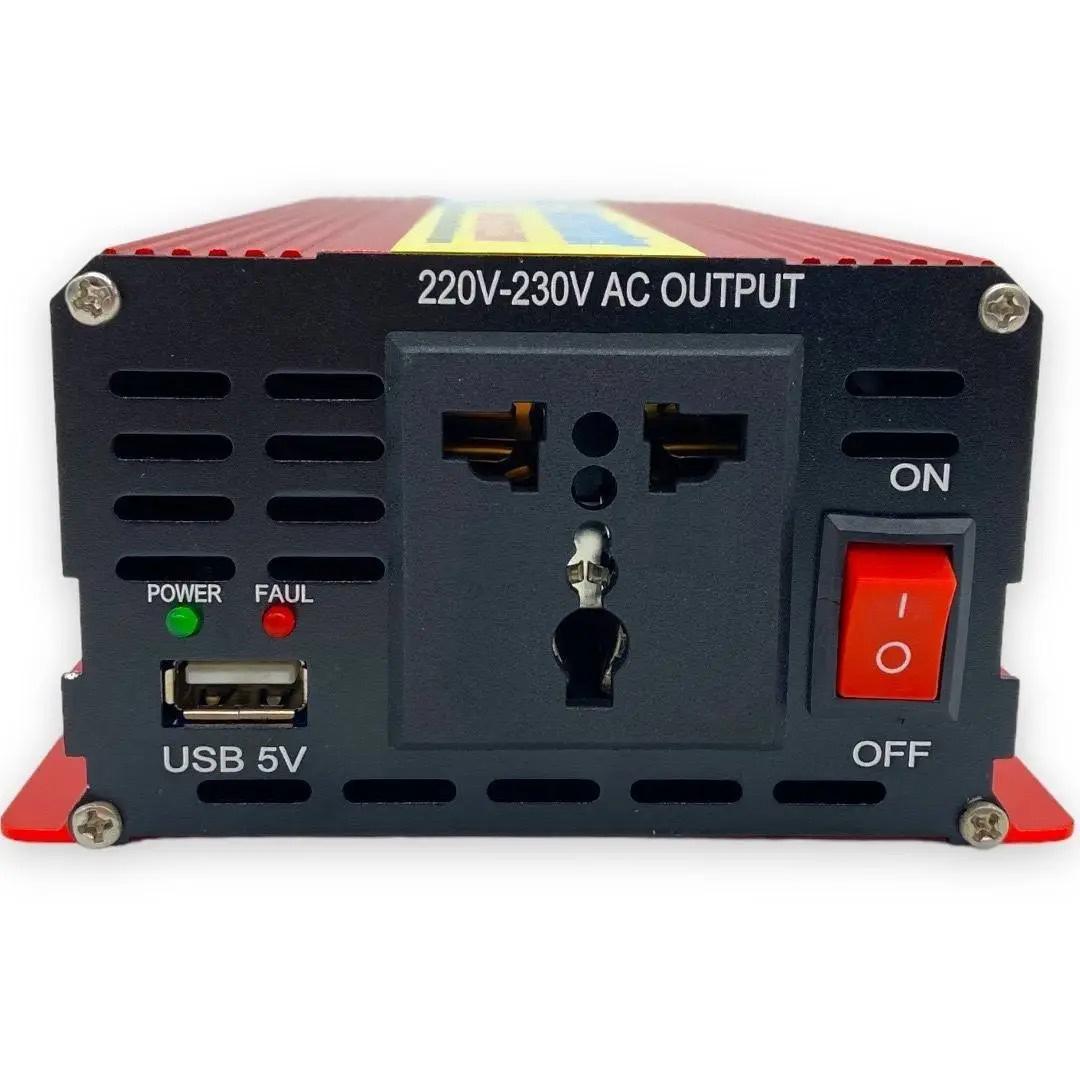 Преобразователь напряжения Eryuan 2000W DC 12V в AC 220V с USB с защитой от перегрузок Красный - фото 2 Преобразователь напряжения Eryuan 2000W DC 12V в AC 220V с USB с защитой от перегрузок Красный - фото 2