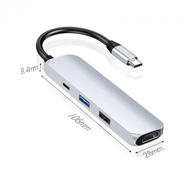 USB-хаб Foxconn Type-C на HDMI/2 USB 3,0/USB-C (A16904) - фото 4