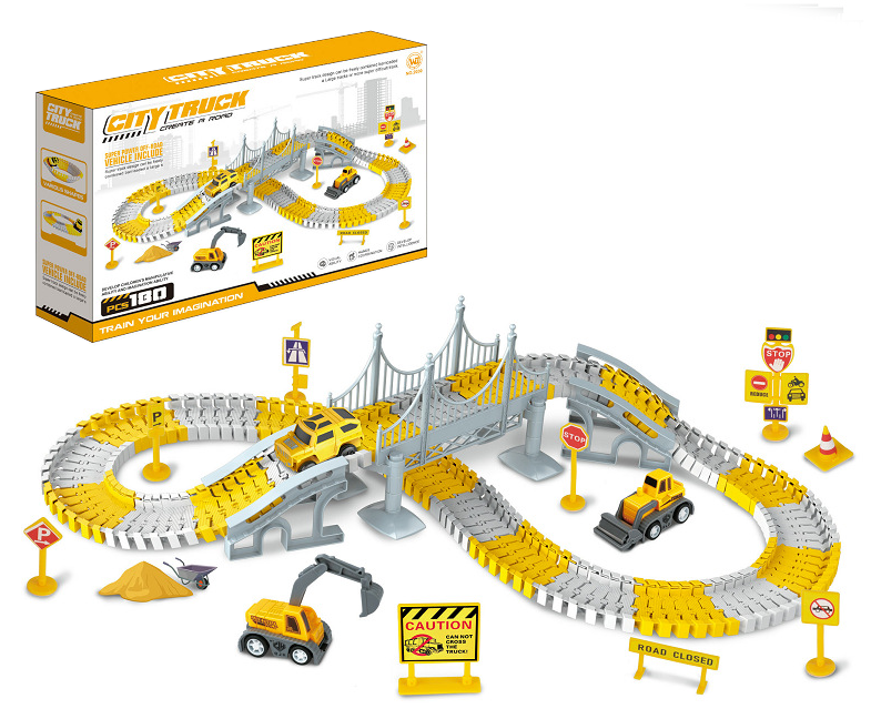 Автотрек дитячий City ​​Truck на 180 деталей/гнучкий трек і машинки (2030)