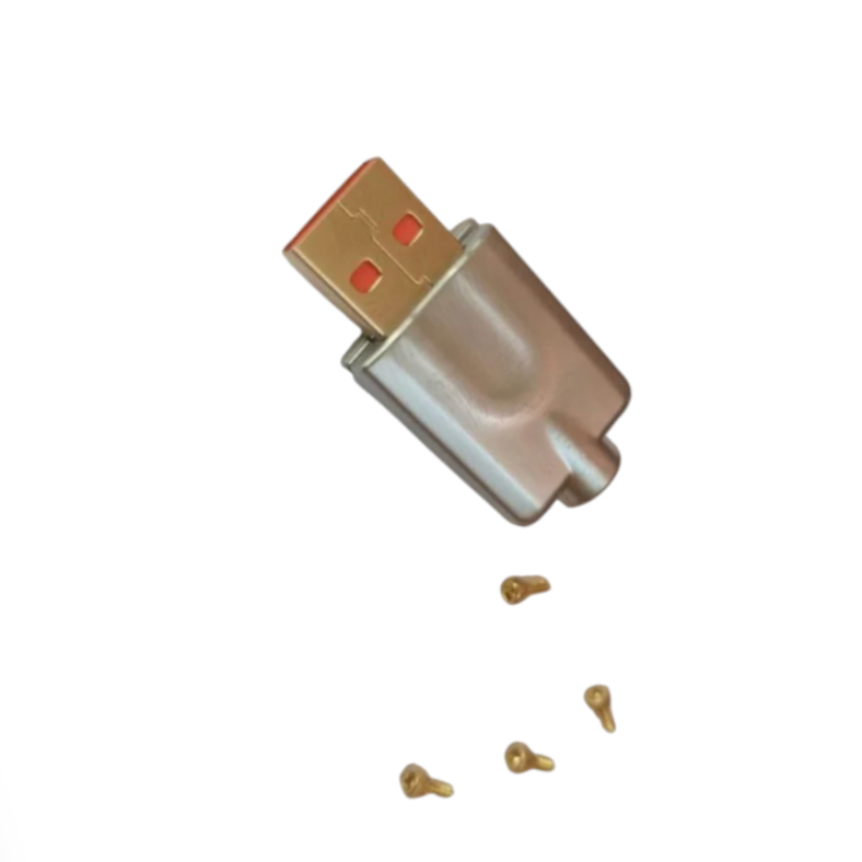 Разъем металлический I-Taki USB тип А USB-AM2Y штекер с покрытием контактов 24K Gold 4-контактный 1 шт. Серебристый (000049409)