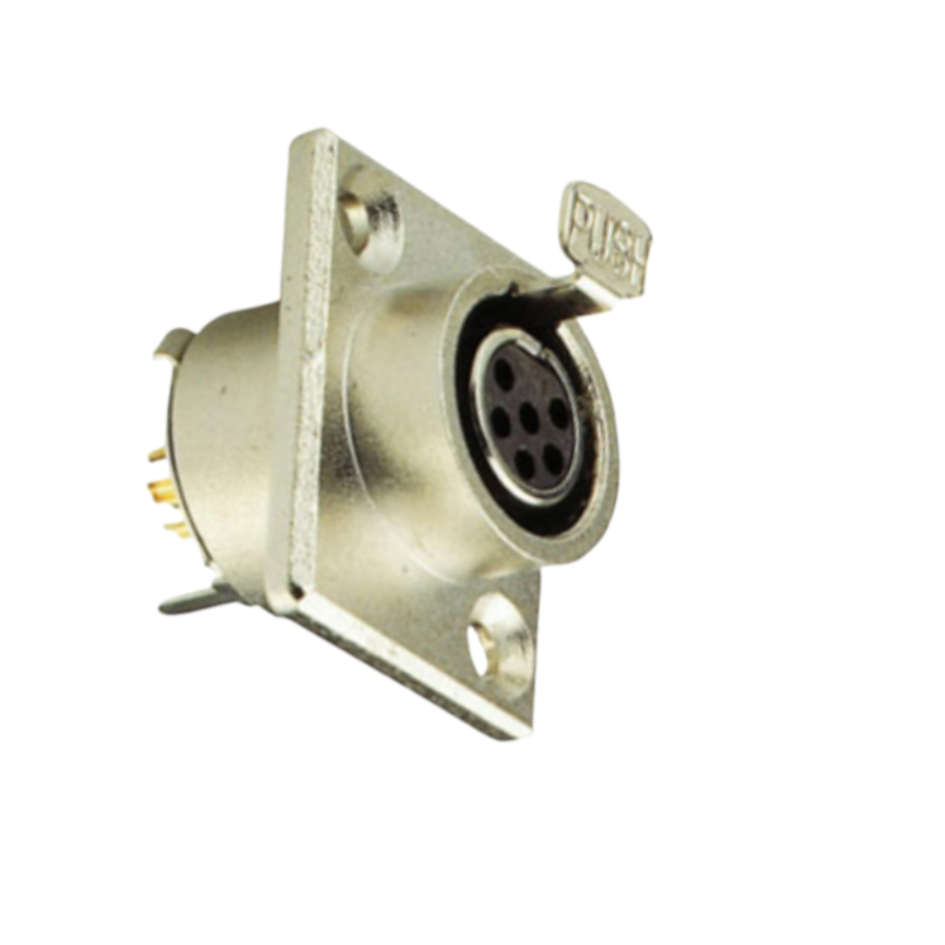 Панельний роз'єм-гніздо Moco mini XLR 6-контактне з фланцем на 2 отвори SA107-6P для світлового обладнання 1 шт. (000049393_1) - фото 7 Панельний роз'єм-гніздо Moco mini XLR 6-контактне з фланцем на 2 отвори SA107-6P для світлового обладнання 1 шт. (000049393_1) - фото 7