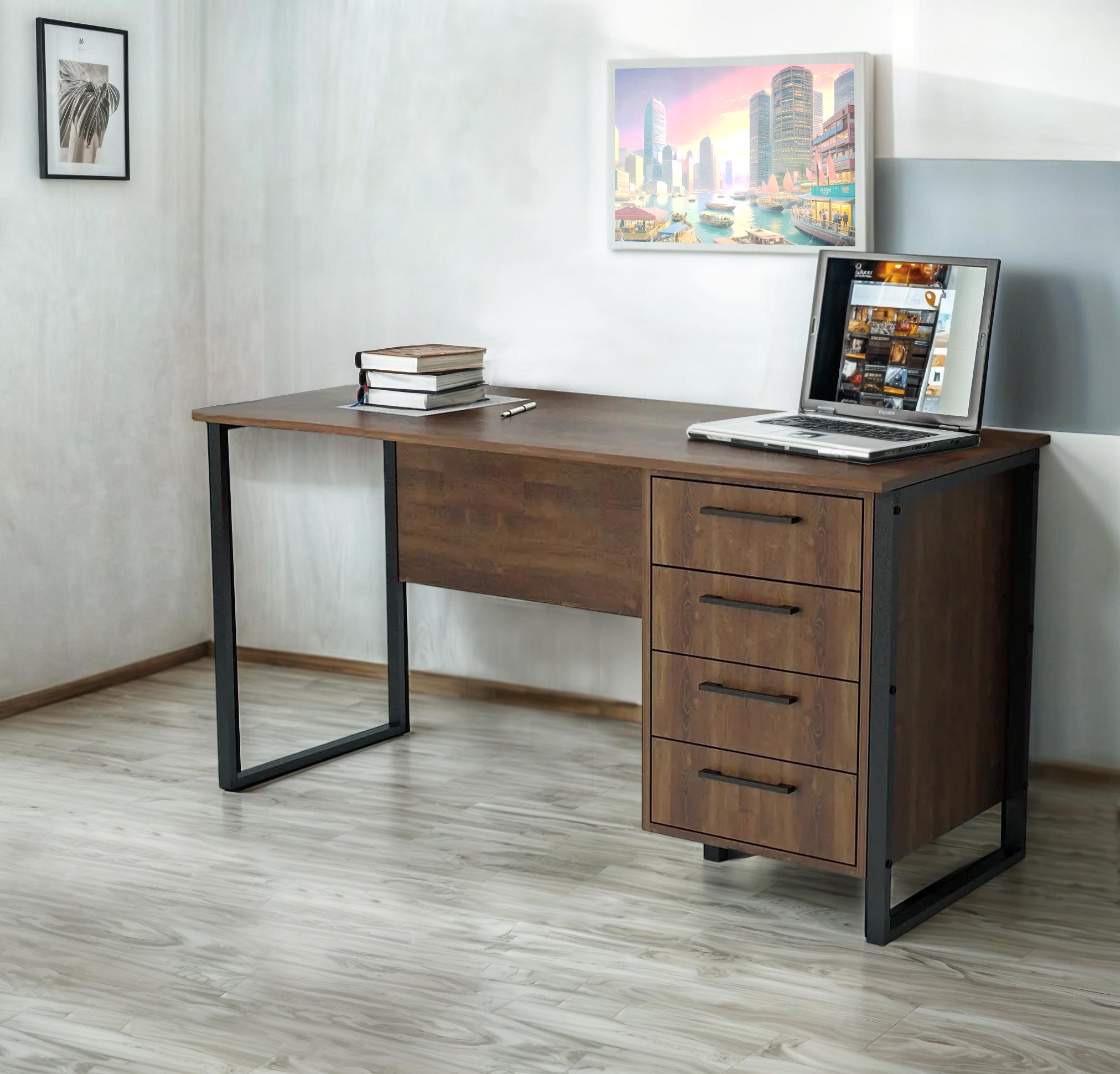 Стіл письмовий Tobi Sho LOFT Volcano СПЛВ/2-1 прямий з шухлядами стільниця 18 мм 1400х600х750 Фаєрвуд