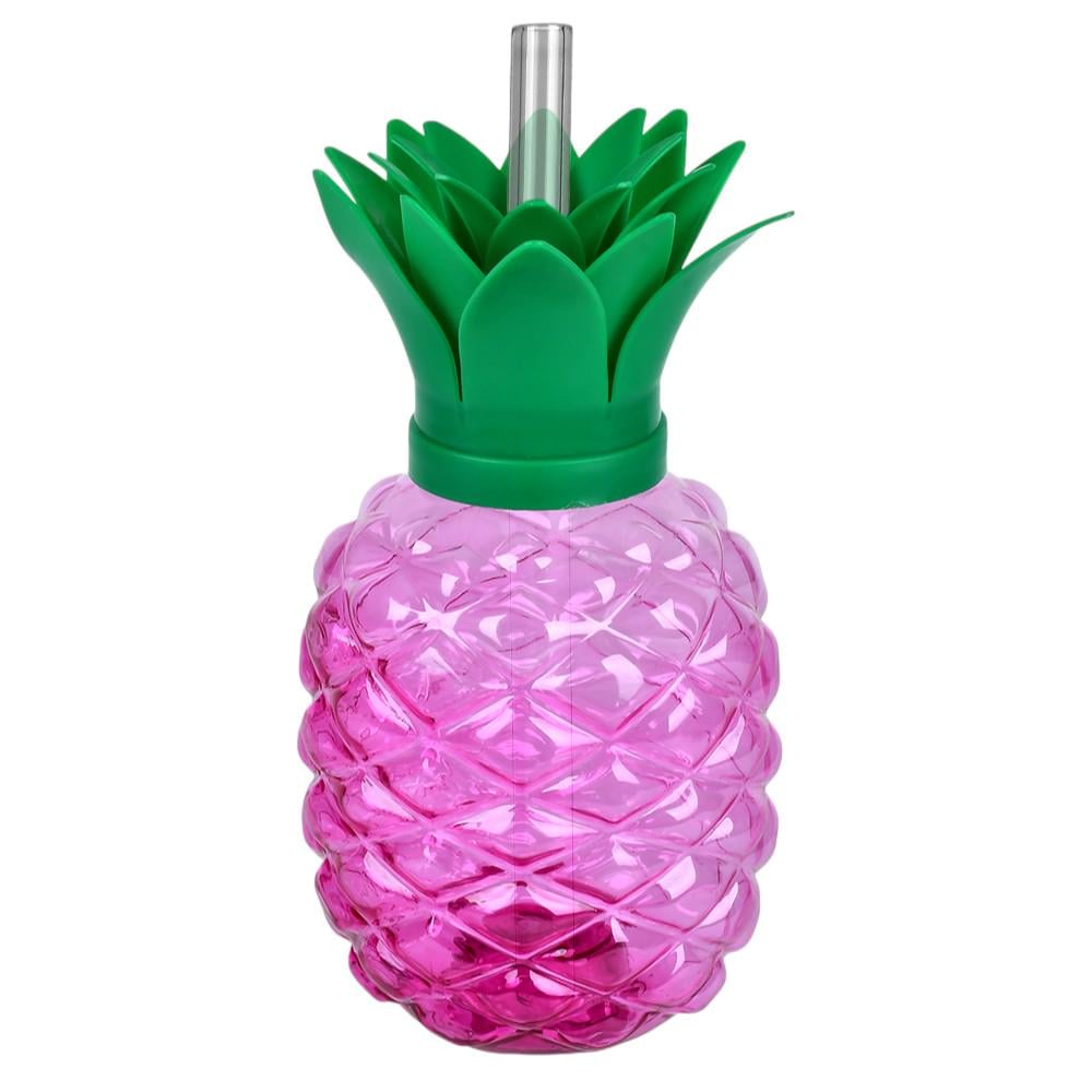 Склянка з кришкою та трубочкою Pineapple R101018 500 мл Рожевий (29425245)