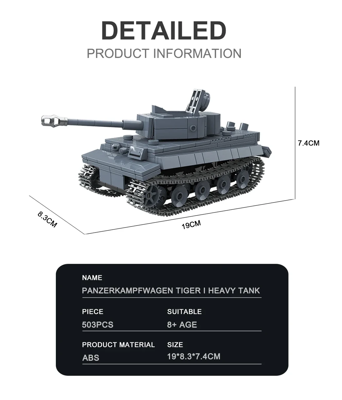 Конструктор Танк Panzer Tiger 503 деталейз фігурками (30220265) - фото 2 Конструктор Танк Panzer Tiger 503 деталейз фігурками (30220265) - фото 2