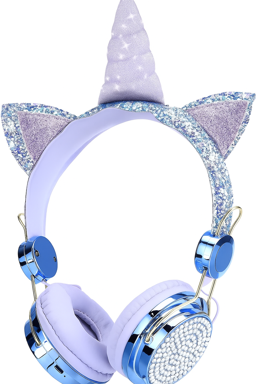 Наушники-единороги Bluetooth беспроводные для девочек со стразами (2190202708)