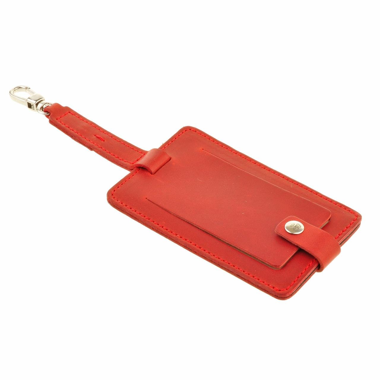 Бирка женская кожаная для багажа бланк-тег Коралловый (A-026185)