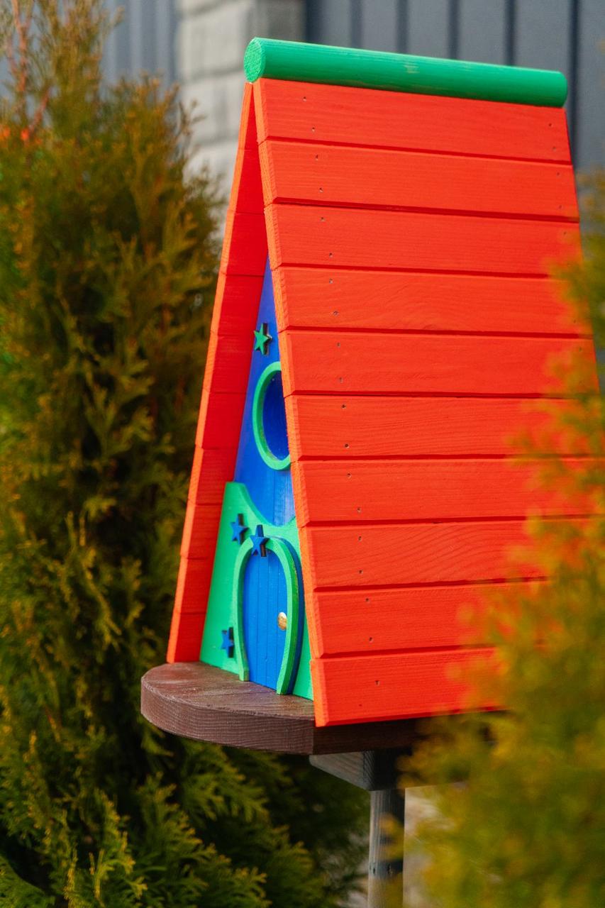 Дом для птиц Андромеда из древесины 325х290х210 мм Арбуз Красный - фото 7