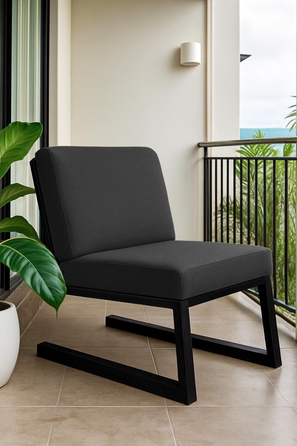 Крісло металеве Tobi Sho Флекс DV18 з подушками 750х660х700 мм рогожка 42/Темно-сірий (DV184079)