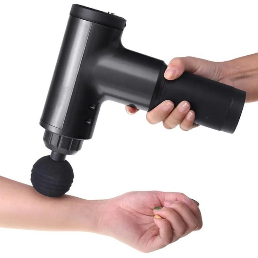 Электромассажер ударный аккумуляторный перкуссионный Fascial Gun 320 Черный (156-2) - фото 8