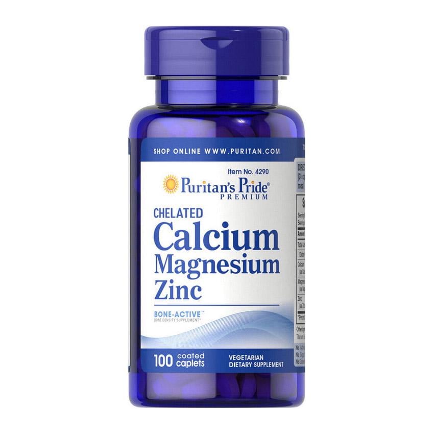 Мультиминеральный комплекс Puritan's Pride Chelated Calcium Magnesium Zinc 100 caplets