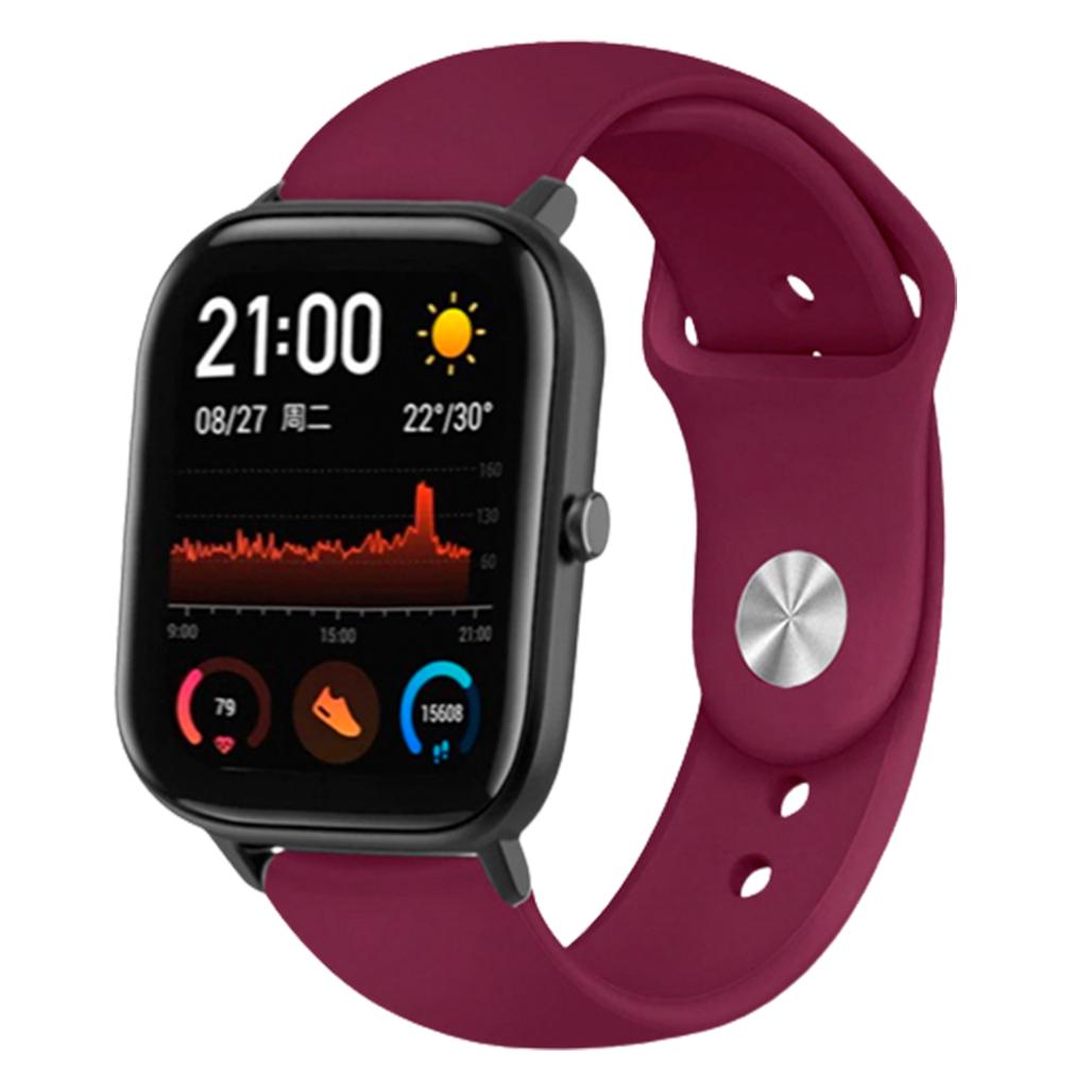Ремінець універсальний Silicone Band для Xiaomi Amazfit Bip 20 мм Dark Maroon