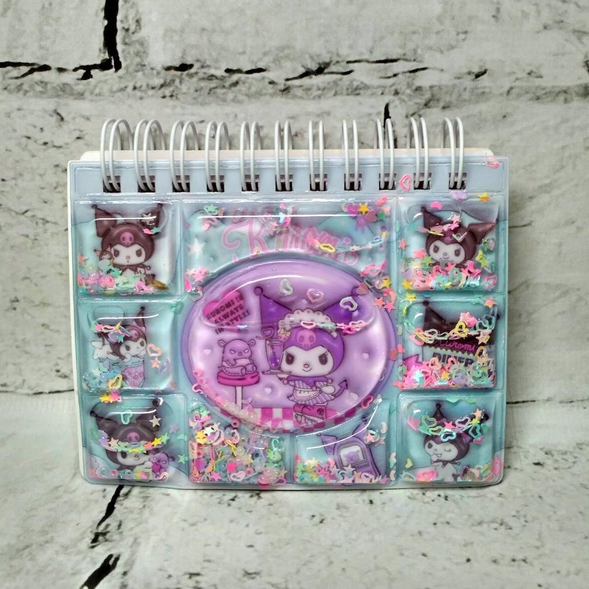 Блокнот детский для заметок с жидкостью и блестками Куроми 55 листов 10,7х8,3 см Голубой (24-616-12)