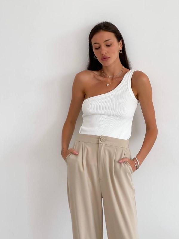 Майка женская ZF Inspire 1578 с одним плечом L Белый (1578-Б-L)