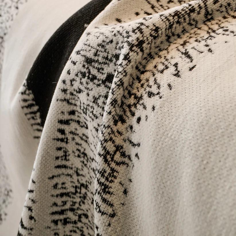 Плед покрывало на диван и кровать для мягкой мебели в полоску 180х230 см Бело-черный - фото 6