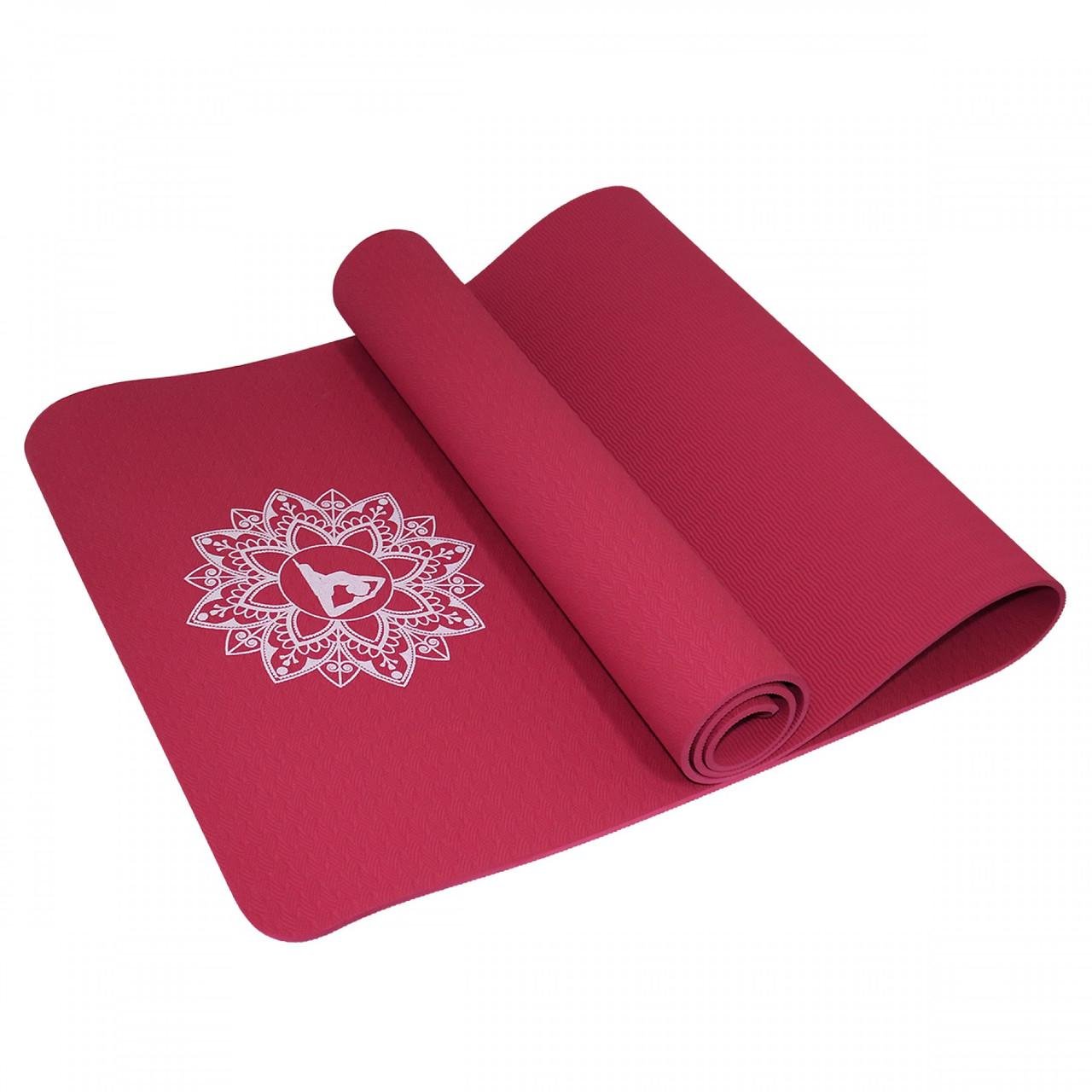 Коврик для йоги и фитнеса SportVida SV-HK0343 TPE 6 мм Red