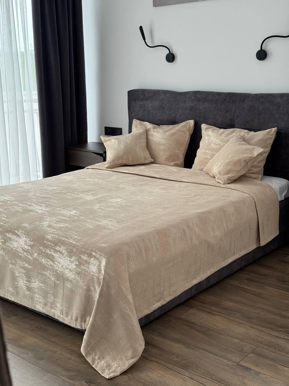 Покрывало Мрамор 240х250 см Бежевый (22000-4-240x250cm) - фото 7 Покрывало Мрамор 240х250 см Бежевый (22000-4-240x250cm) - фото 7