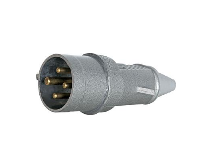 Силова вилка E.NEXT 3P+PE 16А 400 В переносна металева IP44 Сірий (3126-326)