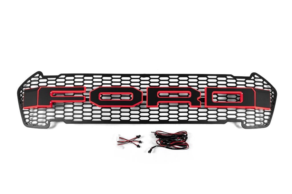 Решетка передняя LED для Ford Ranger 2015-2022 г. Красный (128856)