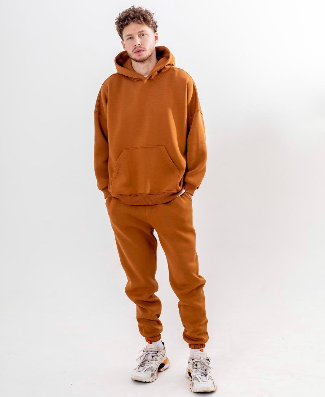 Спортивний костюм чоловічий Oversize Demi з начосом L/М Помаранчевий (BL7390-885) - фото 5 Спортивний костюм чоловічий Oversize Demi з начосом L/М Помаранчевий (BL7390-885) - фото 5