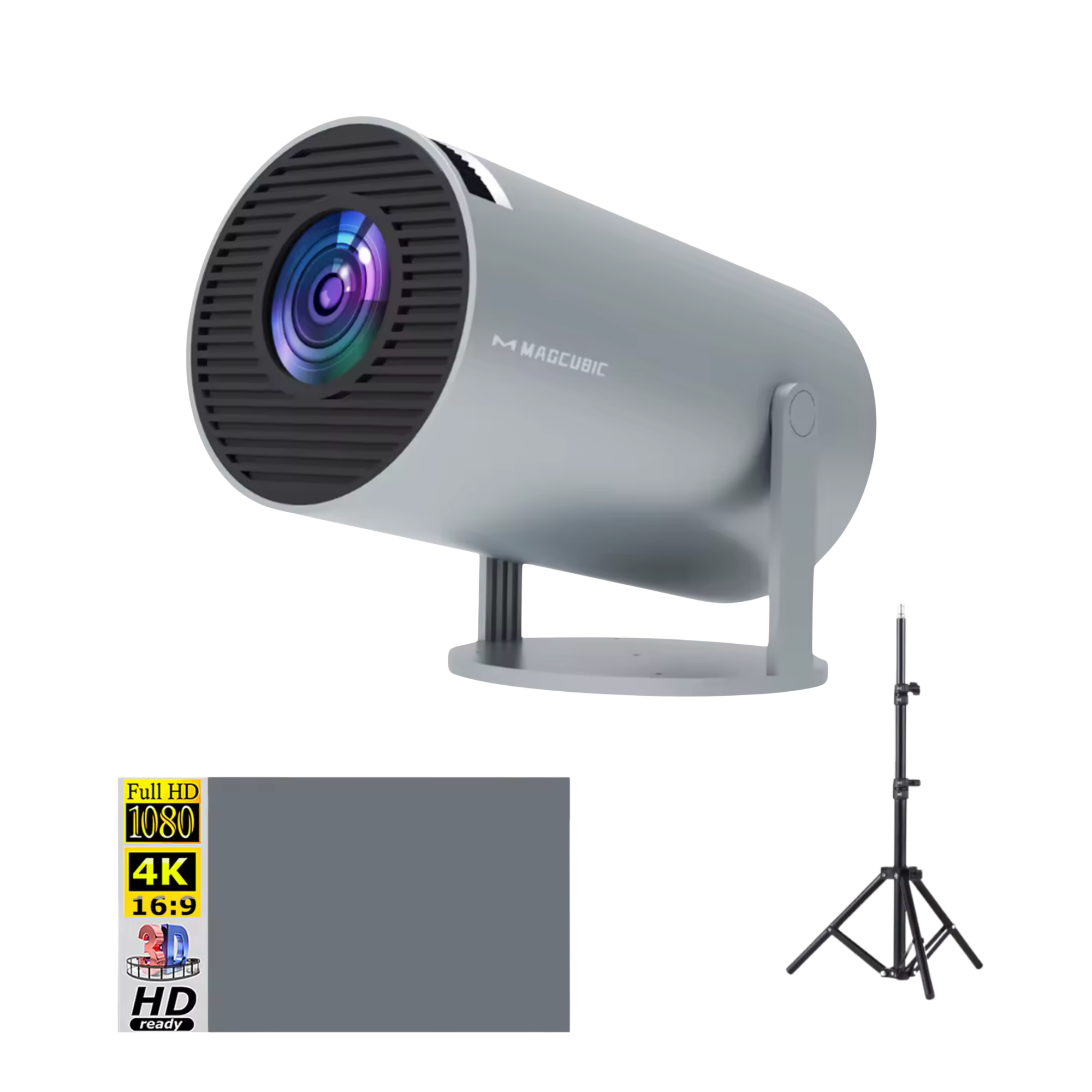 Комплект для домашнего кинотеатра проектор Magcubic HY300 PRO Grey/экран 100"/штатив 1,1 м (26408120) Комплект для домашнего кинотеатра проектор Magcubic HY300 PRO Grey/экран 100"/штатив 1,1 м (26408120)