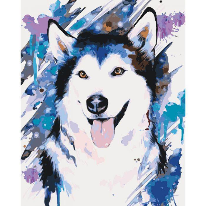 Картина по номерам Идейка Озорная хаски 40x50 см (skl-КНО4045)