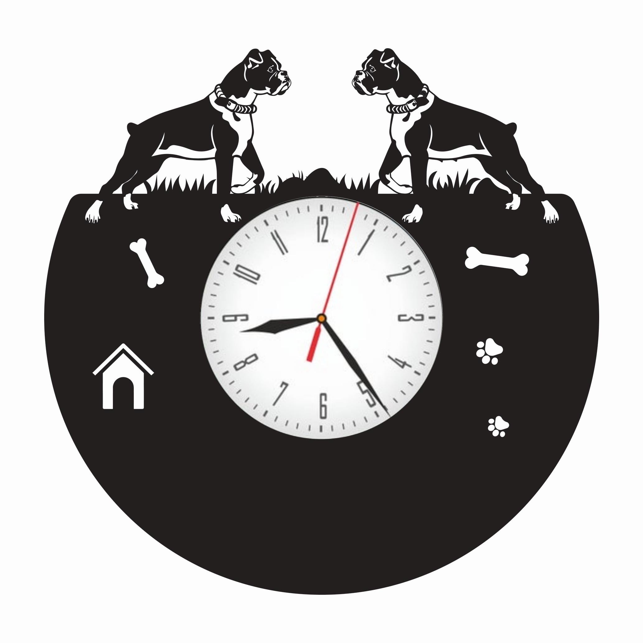 Часы настенные Собака Боксер 2027 из виниловой пластинки