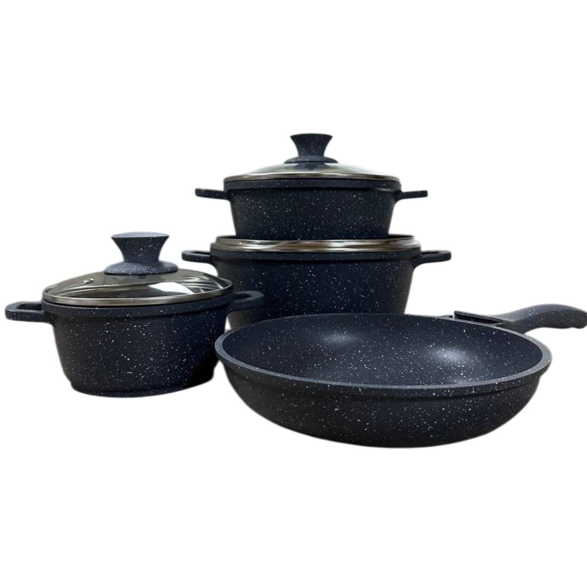 Набір каструль A-PLUS 7 предметів (1501) Мармурове покриття