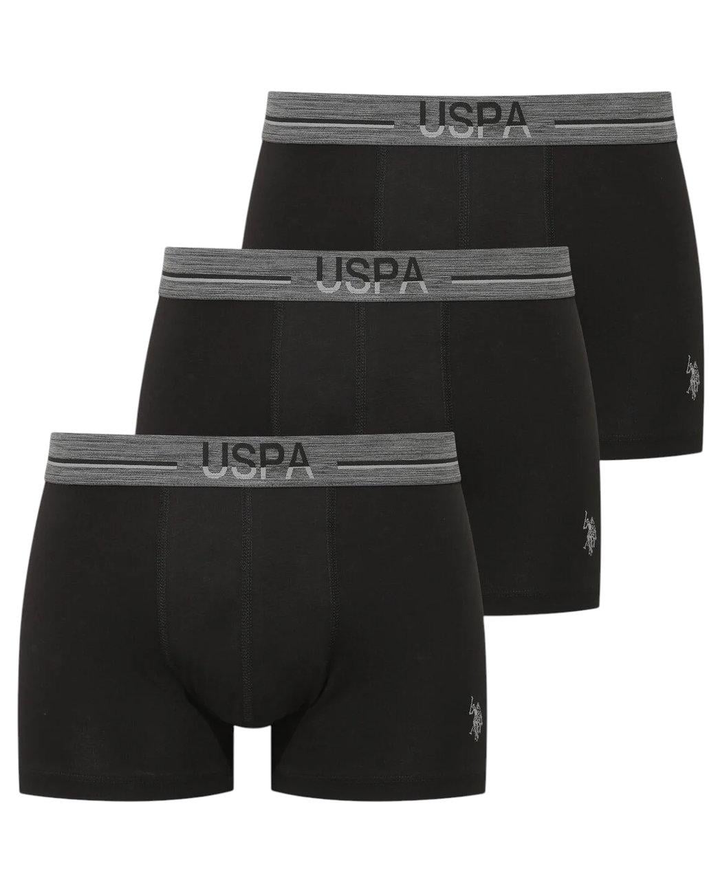 Набор трусов-боксеров мужских US Polo ASSN 80586 3 шт. XL Черный (8680557461336)