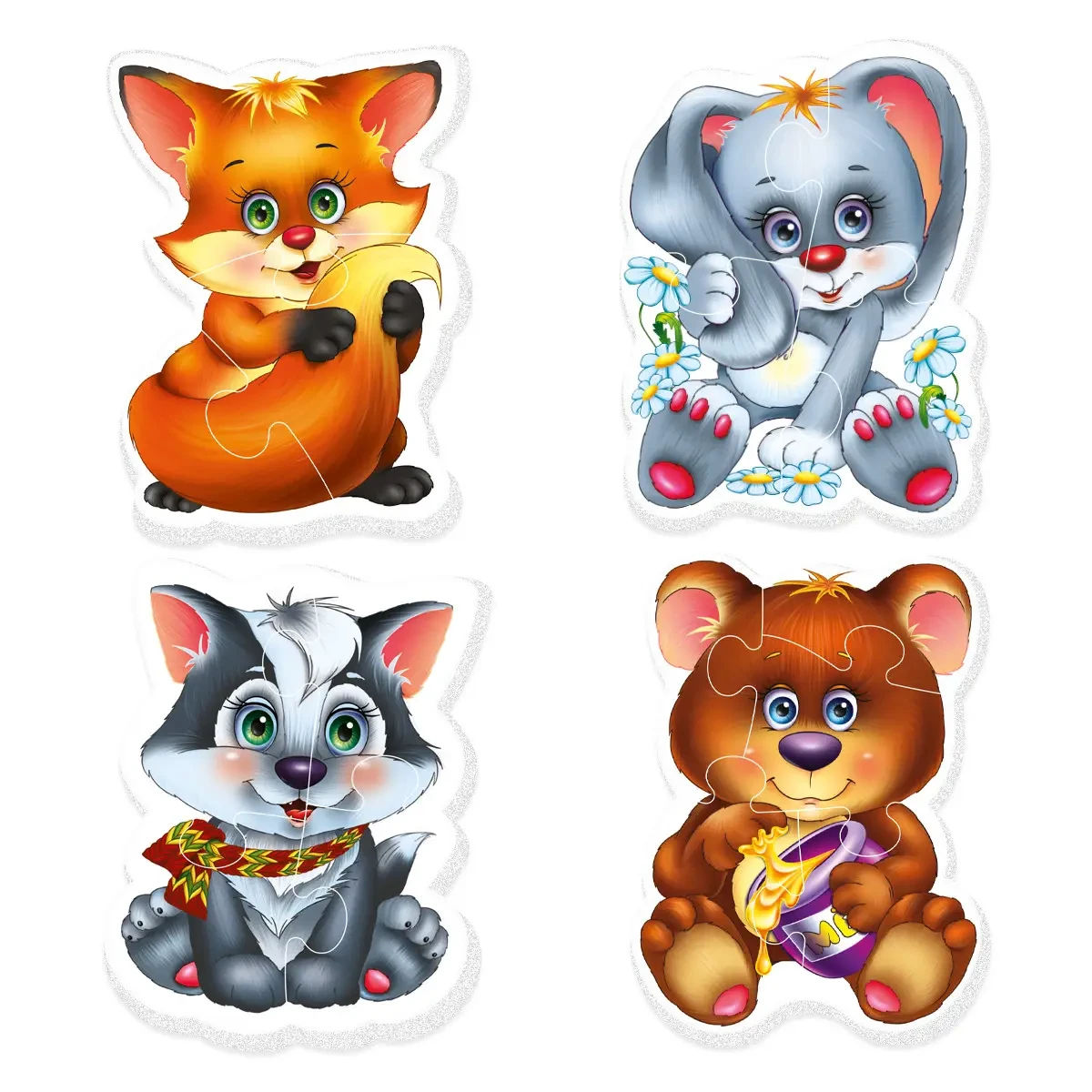 Комплект бебі пазлів Vladi Toys Пухнастики VT1106-89 та Лісові мешканці VT1106-79 - фото 3 Комплект бебі пазлів Vladi Toys Пухнастики VT1106-89 та Лісові мешканці VT1106-79 - фото 3