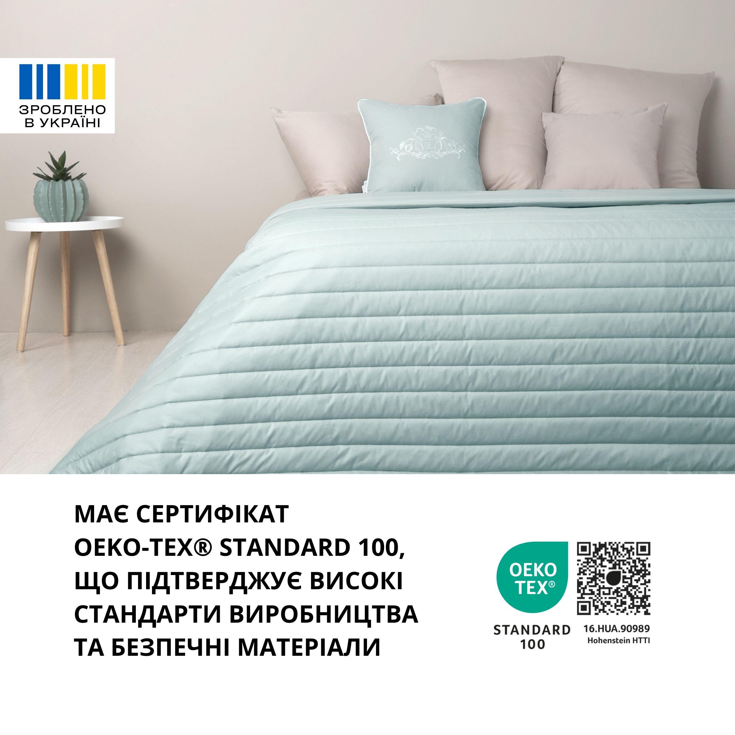 Покрывало евро IDEIA Люкс антиаллергенное двухстороннее 240х260 см Мятный/Серый (15373) - фото 7 Покрывало евро IDEIA Люкс антиаллергенное двухстороннее 240х260 см Мятный/Серый (15373) - фото 7