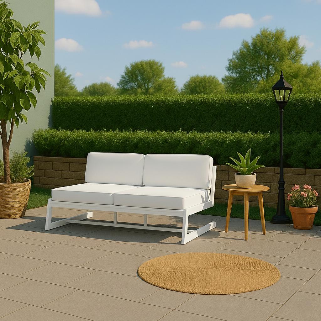 Диван металевий AVVS tech Атлас вуличний лофт оксфорд 126 см Білий/Білий (30222916) - фото 4