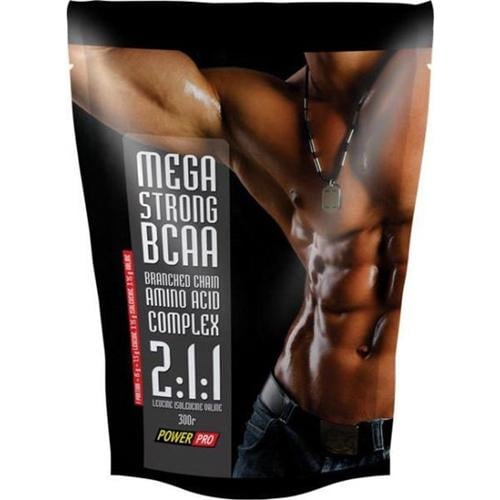 Амінокислота BCAA для спорту Power Pro Mega Strong BCAA 300 г 60 порцій Без смаку