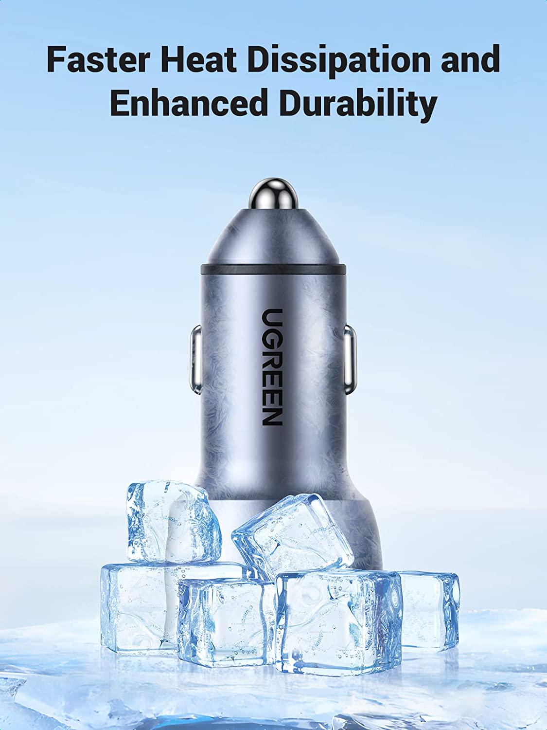 Автомобильное зарядное устройство UGREEN CD213 36W 2xUSB QC 3.0 3A Grey (70594) - фото 8