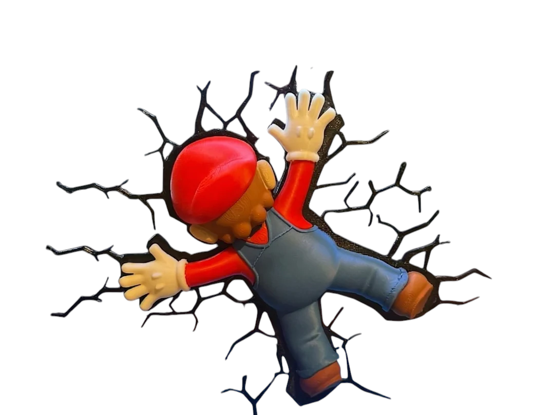 Декор на стену с магнитом Кто врезался в Марио Who Crashed Mario Fake Impact Wall Decal 20 см