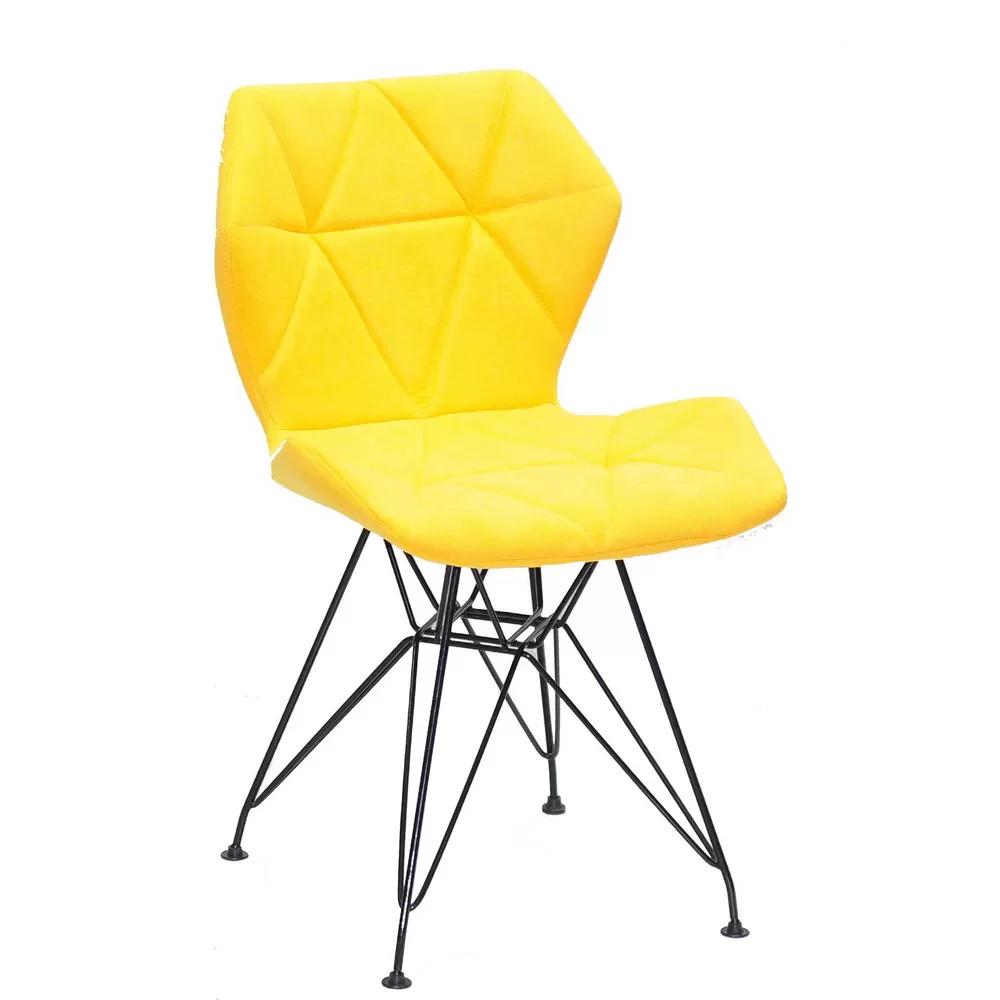 Стул MILOS METALL BLACK ML шенилл Желтый (114376)