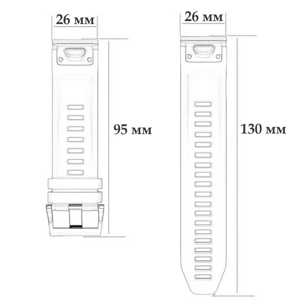 Ремешок силиконовый Primo для часов Garmin Fenix 7x/Fenix7xPro/Fenix 8 51 мм Grey (2609114212) - фото 6