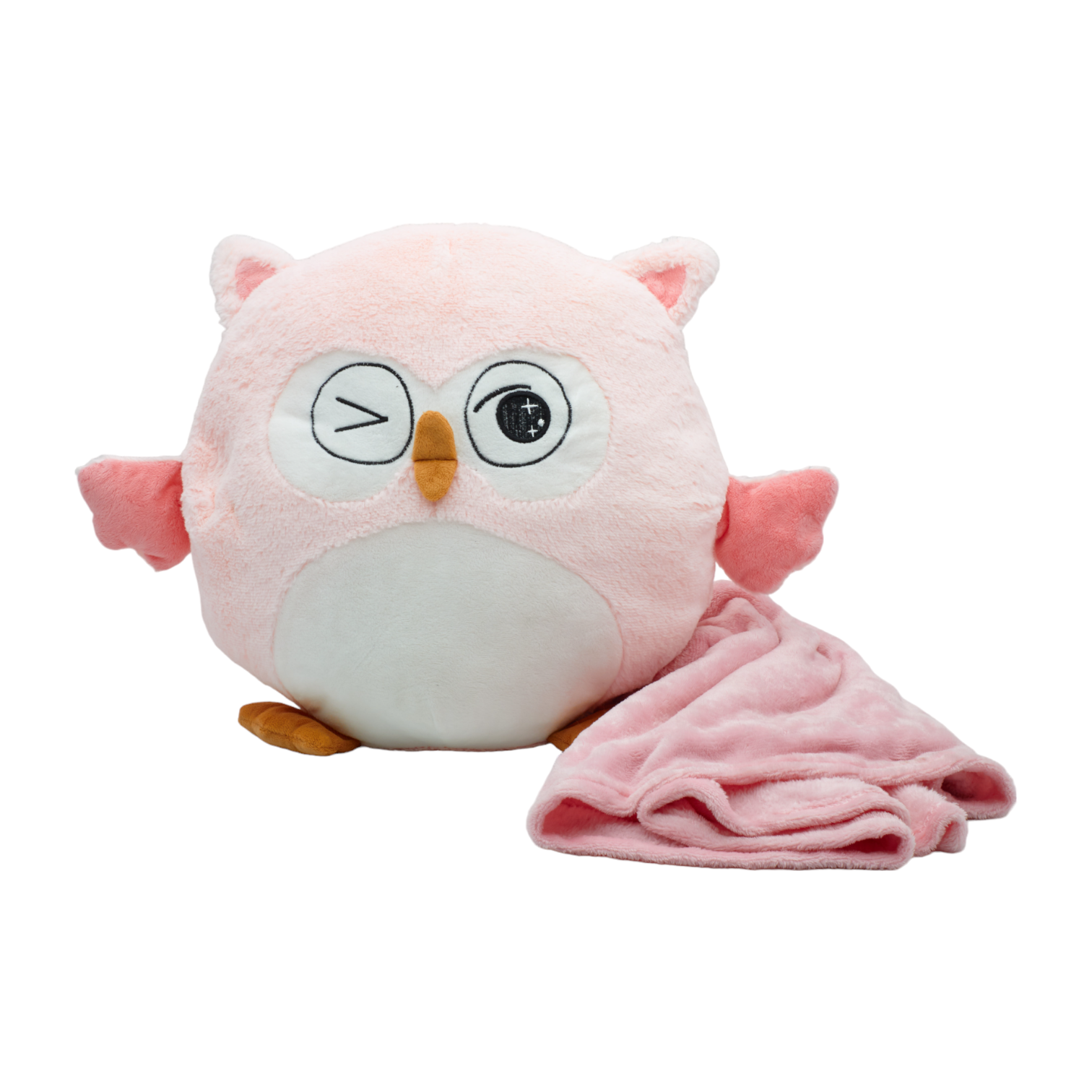 Мягкая игрушка-подушка с пледом Сова 3в1 Розовый (01_І0202021286)