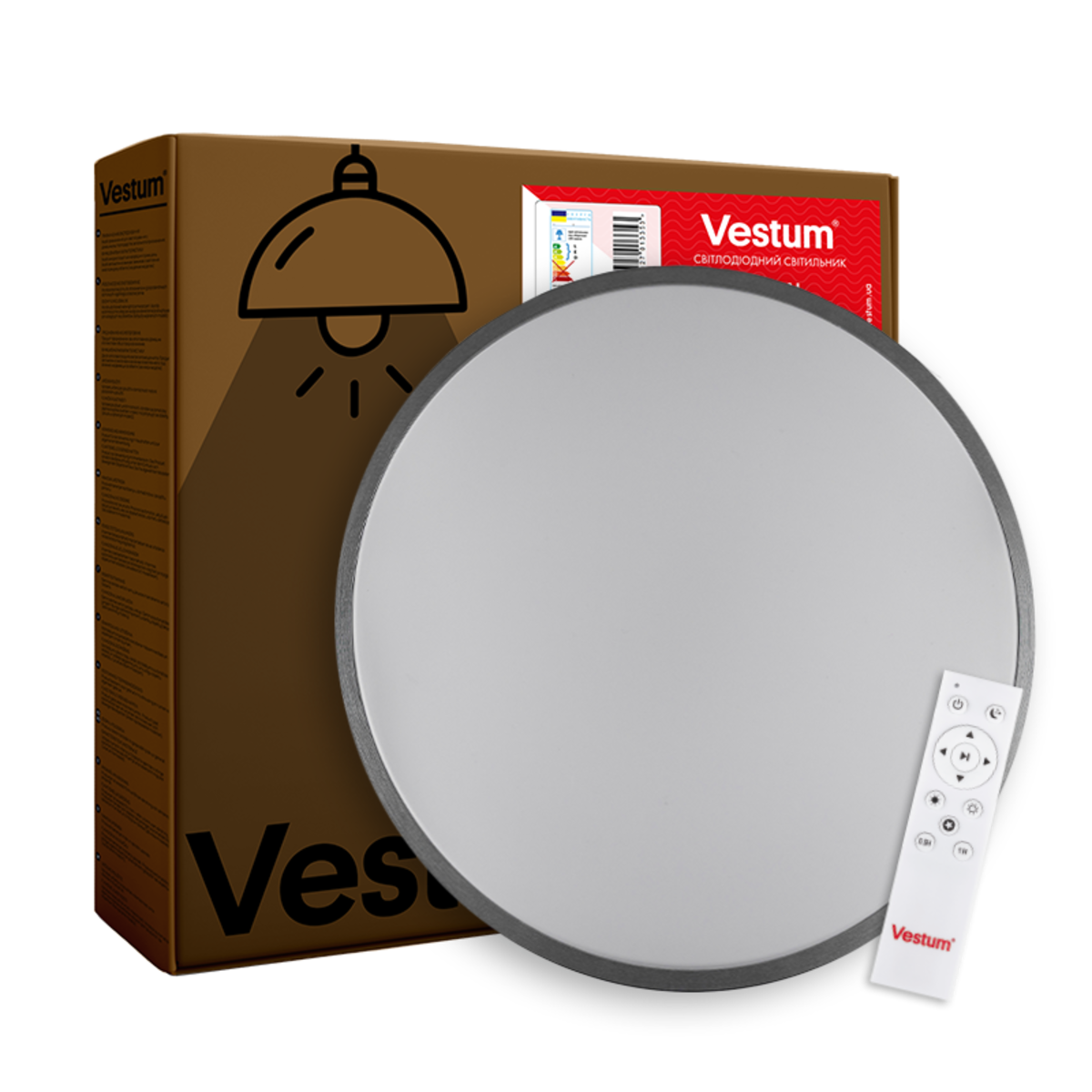 Світильник стельовий Vestum RING матовий 60W 3000К-6500К з ДК 395х60 мм Срібний - фото 8