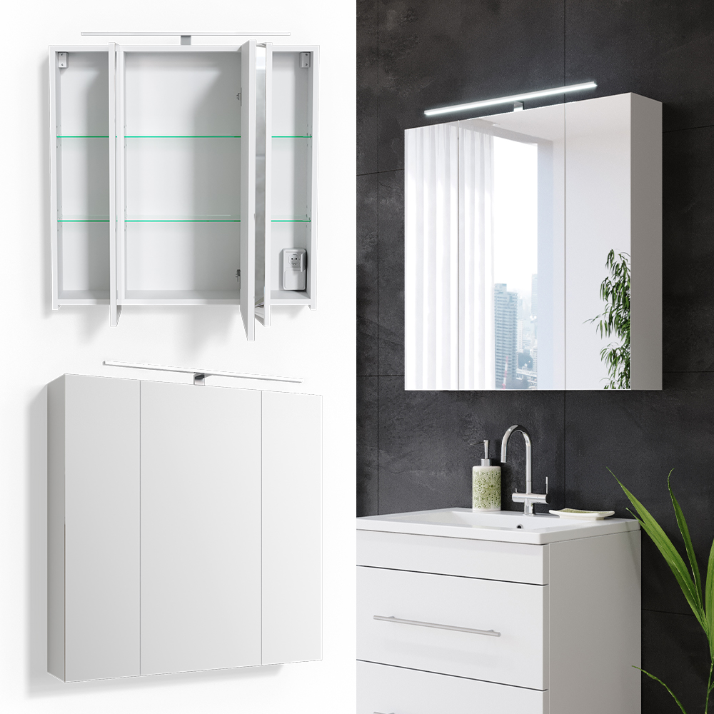 Шкаф зеркальный Vicco Rick 72х72 с LED подсветкой Белый - фото 8 Шкаф зеркальный Vicco Rick 72х72 с LED подсветкой Белый - фото 8