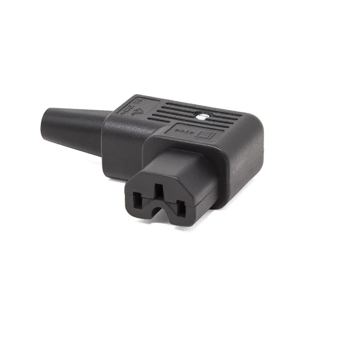 Разъем питания Schurter 10A 250V угловой C13 профессиональное гнездо 3pin для кабеля под углом 90° (000045070_1)