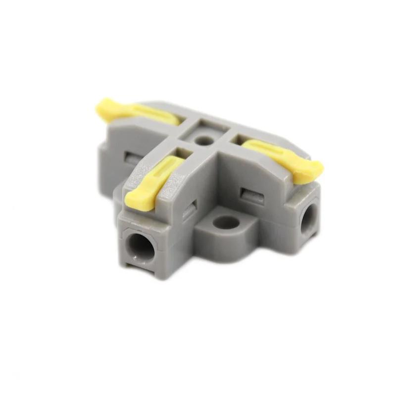 Клемма проходная Tactix 0,2-4 мм2 32А 1-2 одинарная Т-подобная 35х25,5х14,6 мм рычаг крепеж 3,1 мм Желтый (T3Y)