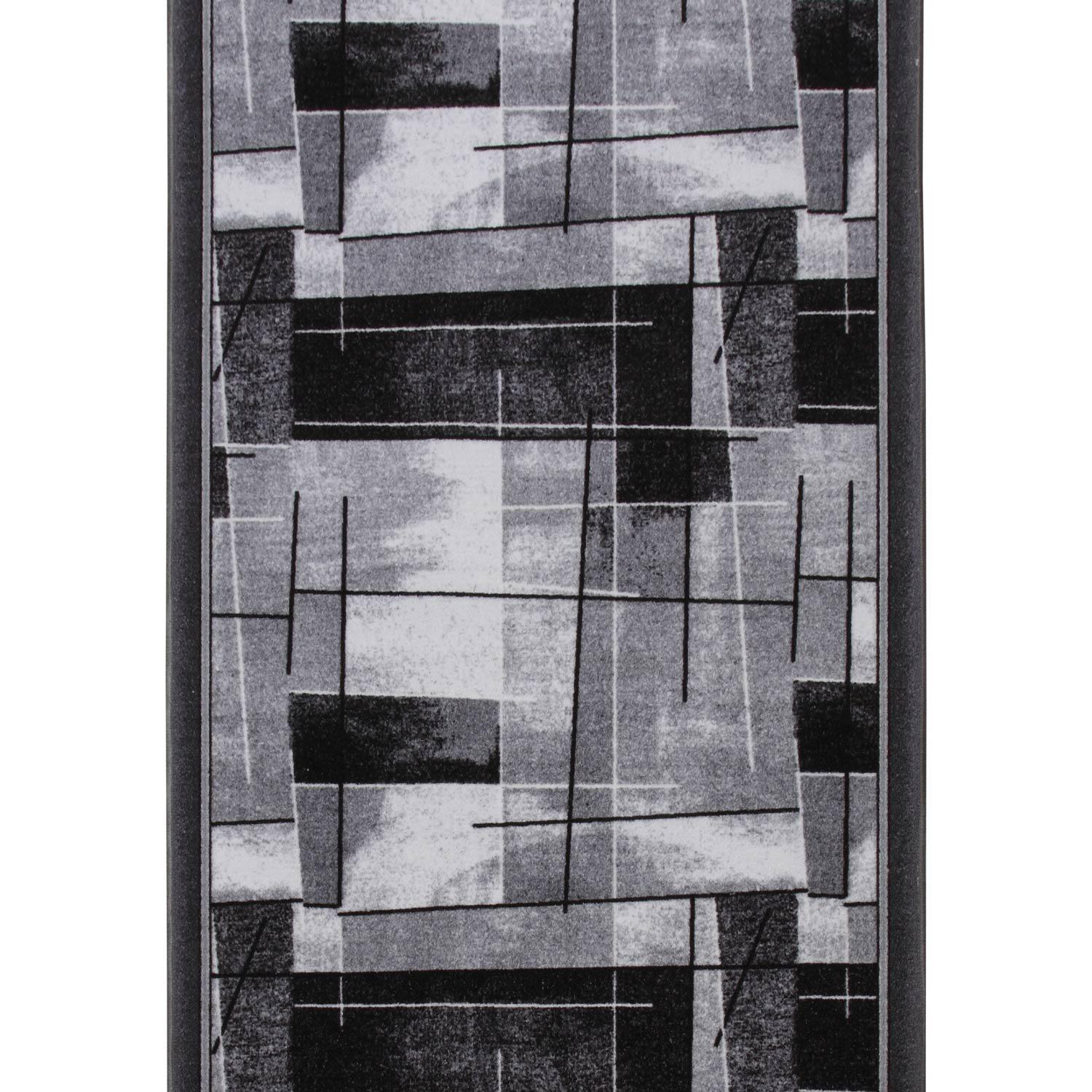 Килимова доріжка безворсова на повстяній основі Virtual Print Скло-P8 1 м Сірий (00-00022810)