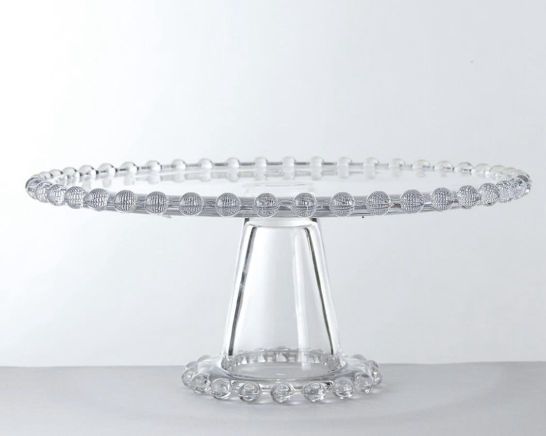 Блюдо скляне на ніжці Bauble 21 см Прозорий (992-017)