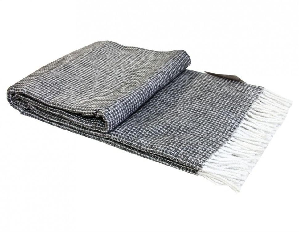 Плед хлопковый Vladi Валенсия 140х200 полуторный Бело-серый (2000023424)